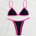 thumbnail image 7 of Womens Bikini Two Piece Swimsuit Halter Top with Shorts Bottom High Waisted Swimwear Solid Color Bathing Suit for Beach Vacation Pool Party, 7 of 7