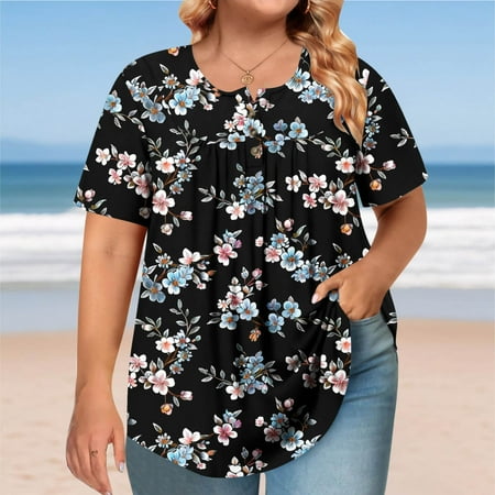 Tshirts Shirts for Teens Girls Girls Crewneck Shirts Short Sleeve Shirts for Girls 8-10 Floral Print Shirts Top for Girls 14-16 reorder items