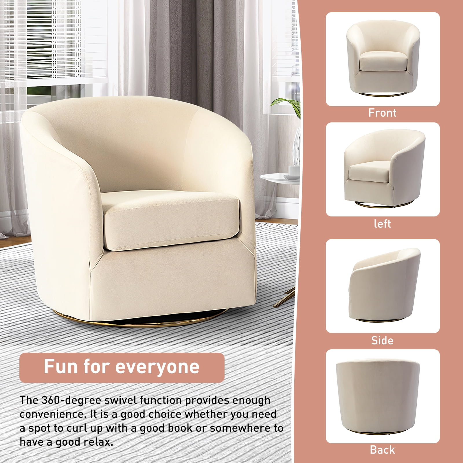 Ivory cheap barrel chair