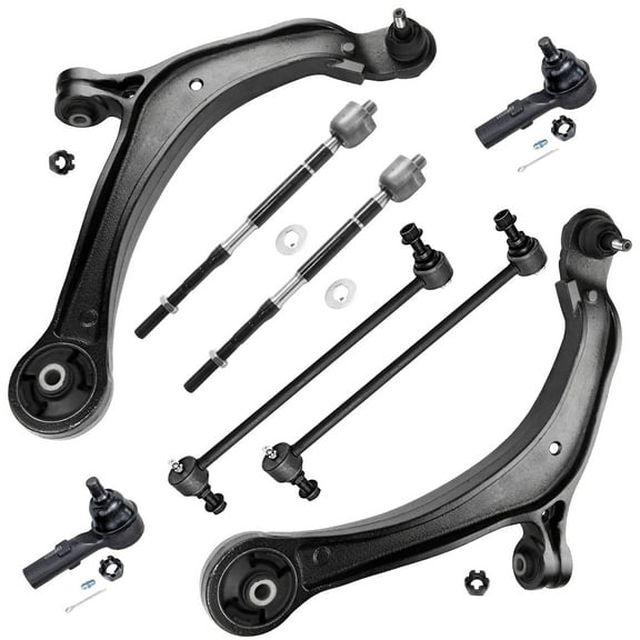 Detroit Axle - 8pc Front End Suspension Kit for 2011-2017 Honda Odyssey 2 Lower Control Arms & Ball Joints 4 Tie Rod End Links 2 Sway Bar Links Replacement