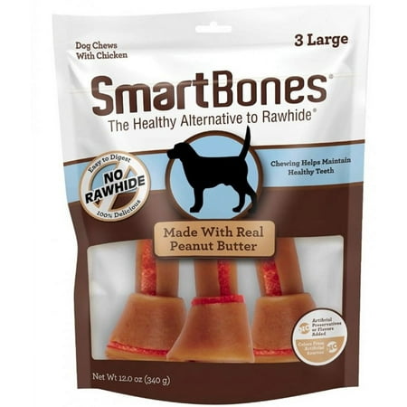 UPC: 0892383003187 | 3 count SmartBones Large Chicken and Peanut Butter Bones Rawhide Free Dog Chew