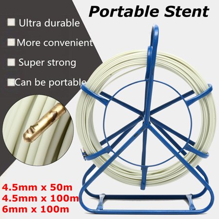 - Fish Tape Fiberglass 328FT Duct Rodder Fish Tape Continuous Fiberglass Wire Cable Running with Cage and Wheel Stand