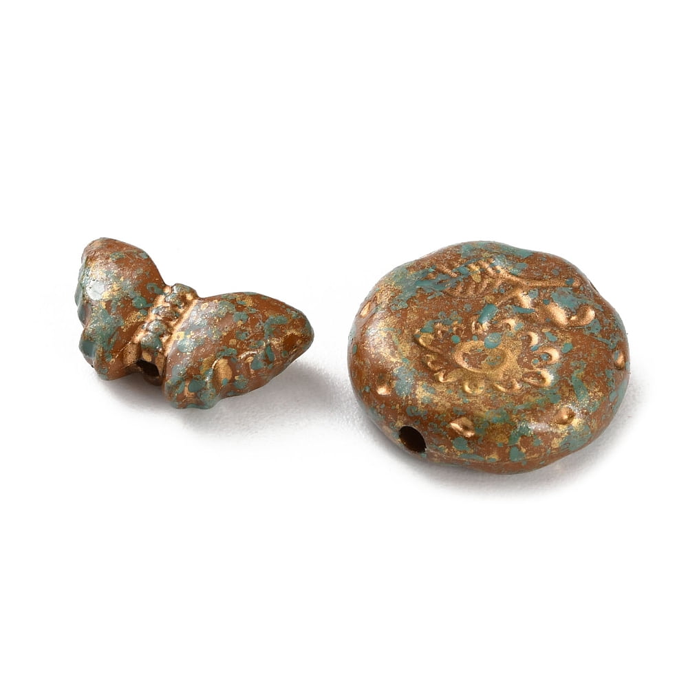 Opaque Acrylic Beads Golden Metal Enlaced Mixed Shapes Camel 10.5~20x7~20x5~9mm Hole: 1.2~2mm about 462pcs/500g