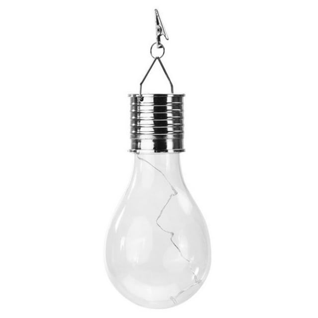 Lámpara LED colgante giratoria solar impermeable para exteriores, jardín y camping (carcasa transparente con luz de cuatro colores)