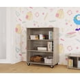 thumbnail image 2 of Tot Mate Mobile 3 Tier Book Shelf Markerboard Back, Kids Classroom Storage, Gray, 36"W x 23"D x 48"H, 2 of 4