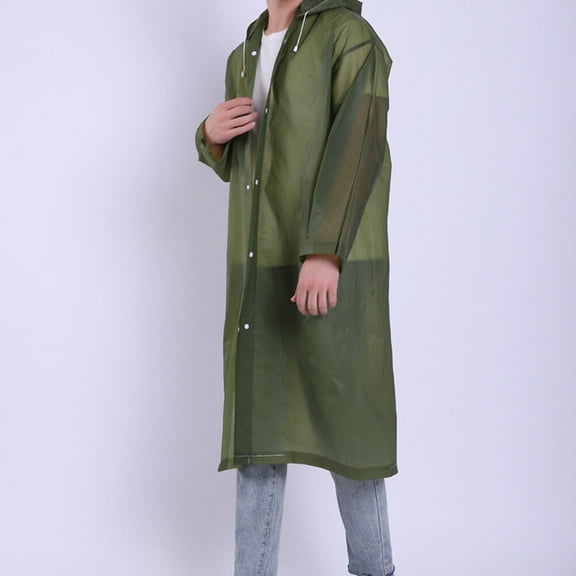 LOLIPPYY 1Set EVA Raincoat with Hooded for Men Reusable Waterproof for Cycling Hiking