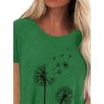 thumbnail image 4 of Gvmfive Women Short Sleeve Tunic Tops Casual Short Sleeve T Shirt Dandelion Print Loose Tee Blouse, 4 of 5