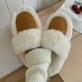 thumbnail image 4 of Kilaqueen Women Fuzzy Slippers Fluffy Warm House Slippers Faux Fur Sherpa Slippers Outdoor Indoor Memory Foam Home Slippers Slip On Plush Slippers, 4 of 8