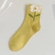 thumbnail image 1 of Xiao Hua 6 pares de calcetines finos de algodón para mujer, suaves y hasta el tobillo (amarillos), 1 of 2