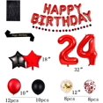 thumbnail image 2 of Red 24TH Birthday Party Decorations Supplies Red theme 16inch Red Foil Happy Birthday Balloons Banner Happy Birthday sash Foil Black Curtains Foil Balloons Number Red 24 Risehy, 2 of 6