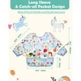 thumbnail image 6 of Lictin Baby Long Sleeve Bibs, 5 Pcs Waterproof Toddler Baby Bibs for Boys Girls, 0-24 Months Neutral Baby Smock for Eating, 6 of 8