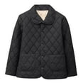 thumbnail image 2 of Pounoo Gift Womens Quilted Puffer Jackets Lapel Button Padded Long Sleeve Coat Lightweight Winter Warm Fleece Lined Outerwear, 2 of 3