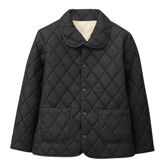 jtjvou Women's Quilted Jacket Casual Lightweight Winter Open Front Button Down Puffer Coat Outwear Cardigan Black XXXXXL