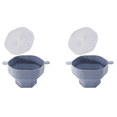 thumbnail image 1 of 2X Silicone Microwave Popcorn Bowl Foldable Popcorn Maker Bucket Bowl with Lid Folding Popcorn Kitchen Baking Tool Gray, 1 of 2