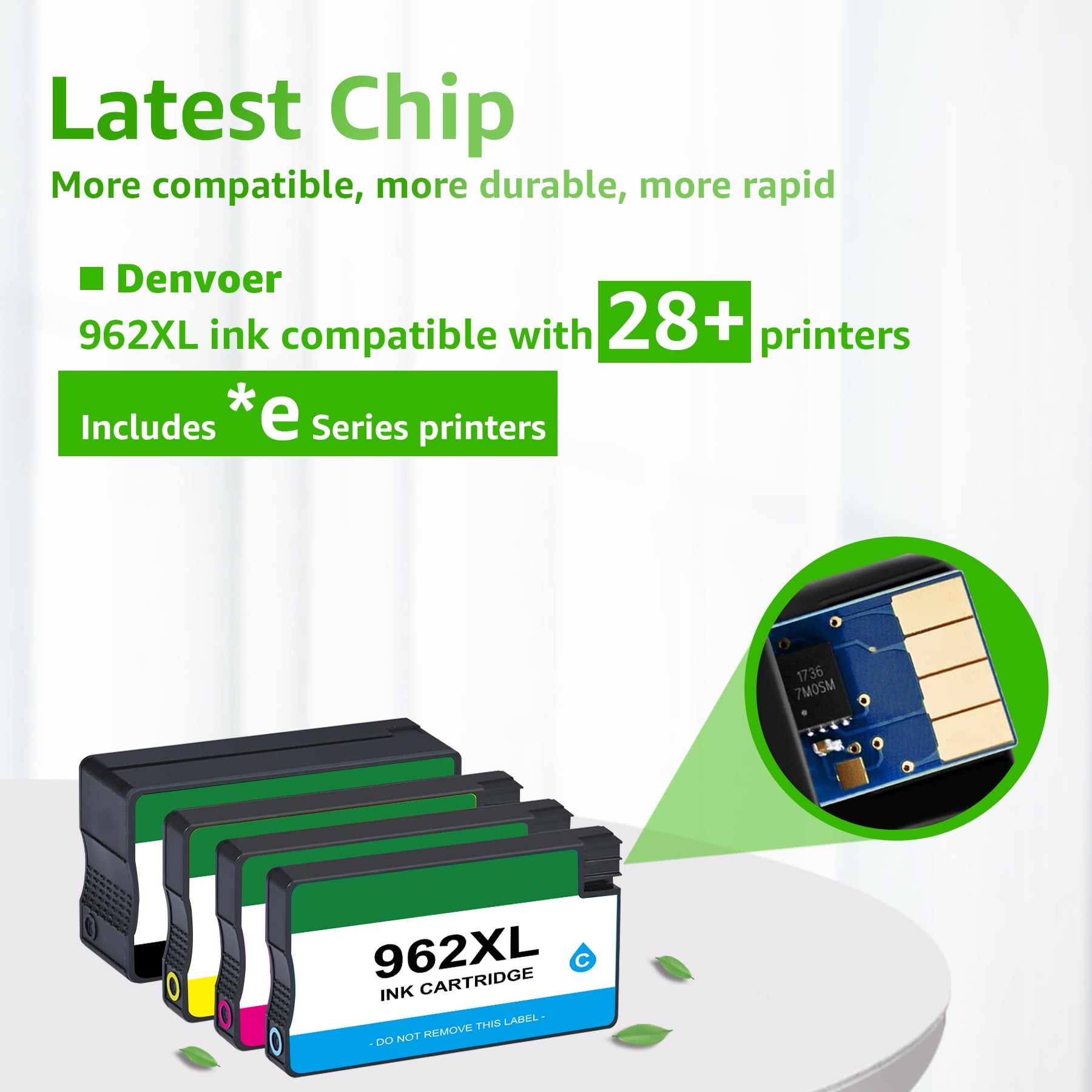 962XL Ink 962 Ink Cartridge Compatible with 962 Ink Cartridges for 962XL Ink Cartridges (4PK)