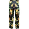 thumbnail image 1 of Large Black Floral Slinky Tapered Black Pants, 1 of 4