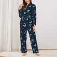 thumbnail image 2 of Picia Beautiful Butterflies Pattern Women’s Long-Sleeve Sleepwear Set - Soft 2-Piece Loungewear with Pockets, Comfy PJs for Relaxing Nights-X-Large, 2 of 7