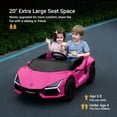thumbnail image 6 of Track Seven 24V 2-Seater Ride on Car, Licensed Lamborghini Revuelto Electric Car with Remote Control, Music, LED Lights, Key Start, Spring Suspension, Max Speed 4.3mph, 24V Ride on Toy Car, Pink, 6 of 10