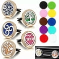 thumbnail image 2 of HOOUN Gold Aromatherapy Essential oil Stainless Diffuser Locket Vent Clip Car Gift-03, 2 of 8