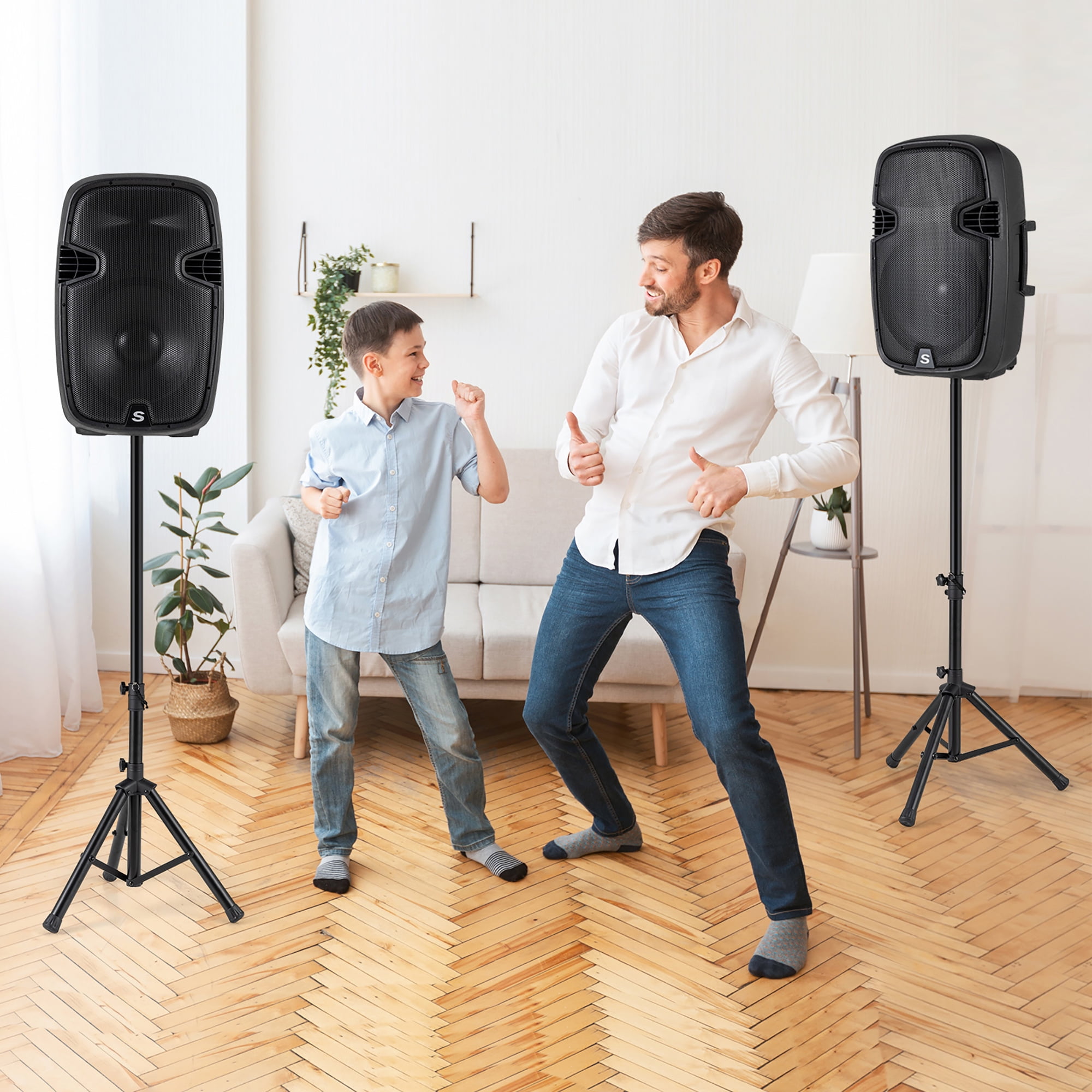 Gymax Professional DJ System  Portable Bluetooth 15 2Way 2000W Speakers with Stand & Controller  (图4)
