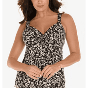 Miraclesuit Cat Walk Printed Underwire D-Cup Bra Size 34DD Tankini Top