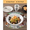 thumbnail image 3 of 13 Inch Round Placemats Set of 4, Spring Botanical Non Slip Heat Insulation PP Table Mats, Farmhouse Black Plaid Brown Wooden Grain Washable Place Mats for Kitchen Dining Party Table Decor, 3 of 7