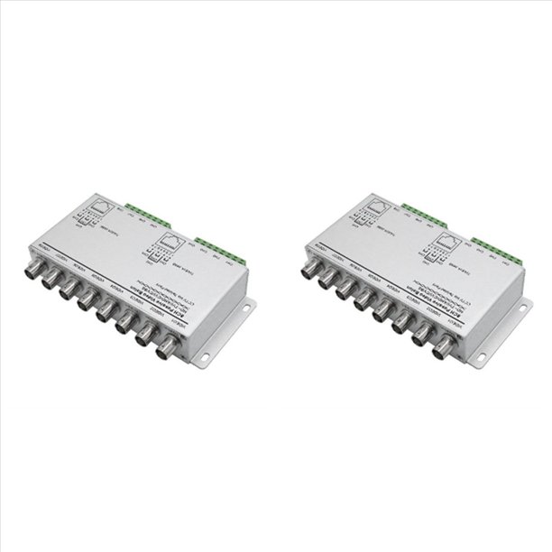 2X Balun de VíDeo Pasivo para CáMaras TVI CVI AHD CCTV A TravéS de Pares Trenzados UTP Balun de VíDeo 8CH Transceptor BNC A UTP RJ45(8CH)