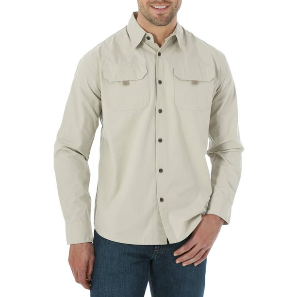 Wrangler Big men's long sleeve canvas shirt - Walmart.com