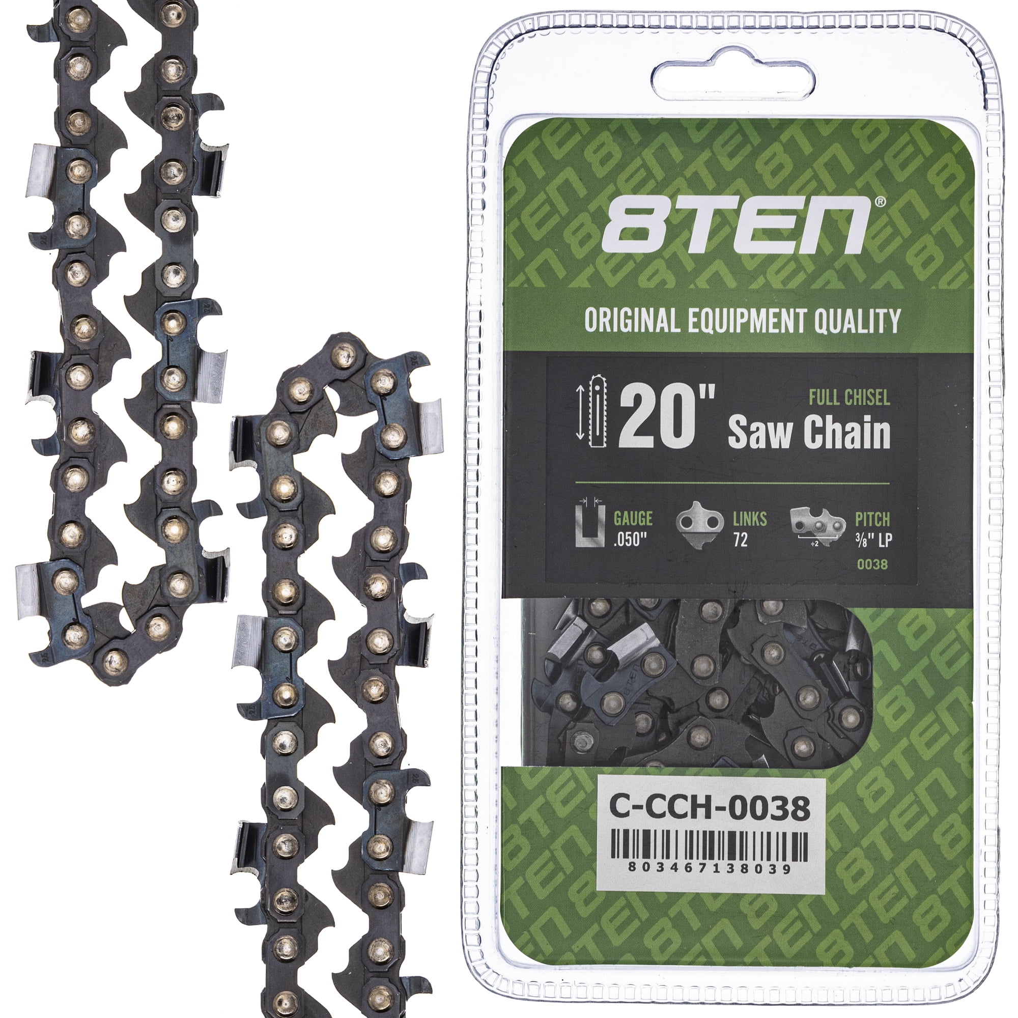 Forester 18 Inch Chainsaw Chain – 3/8 Pitch .050 Gauge 68 Drive Links Full Chisel