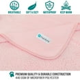 thumbnail image 3 of PetAmi Waterproof Dog Blanket For Large Giant Dogs, Pee Proof Pet Blanket Sherpa Fleece Crate Cover, Reversible Cat Throw Bed Kennel Protector, Soft Plush Washable Pad (Queen 90x90, Pink), 3 of 7