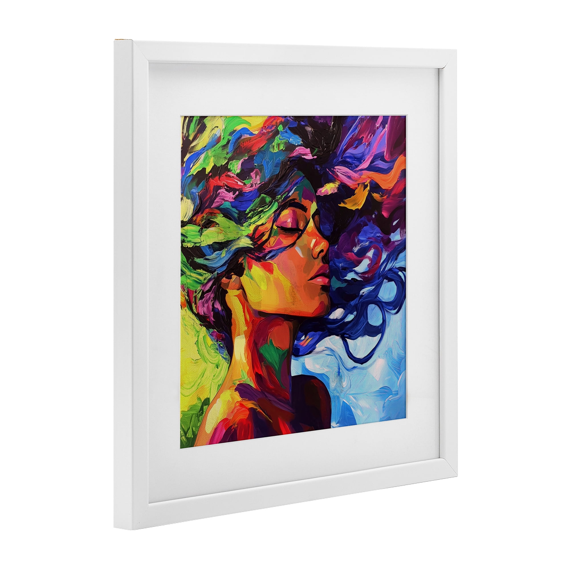 Stupell Industries Flowing Whirlwind Of Colors White Framed Print Under Glass, design by Svetlana Aleynikova