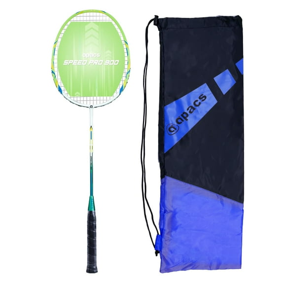 Apacs Speed Pro 900 Strung | Head Heavy , Strung Badminton Racket for Intermediate Players , White & Green | Grip Size - 4 inches