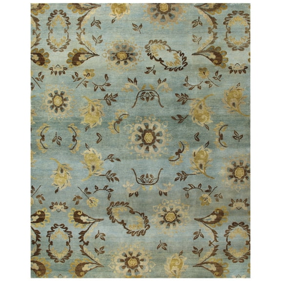 Feizy Amzad Transitional Floral & Botanical, Blue/Brown/Tan, 5'6" x 8'6" Area Rug Easy Care Stain Resistant Water Resistant Classic Paisley Design Carpet for Living Dining Bed Room