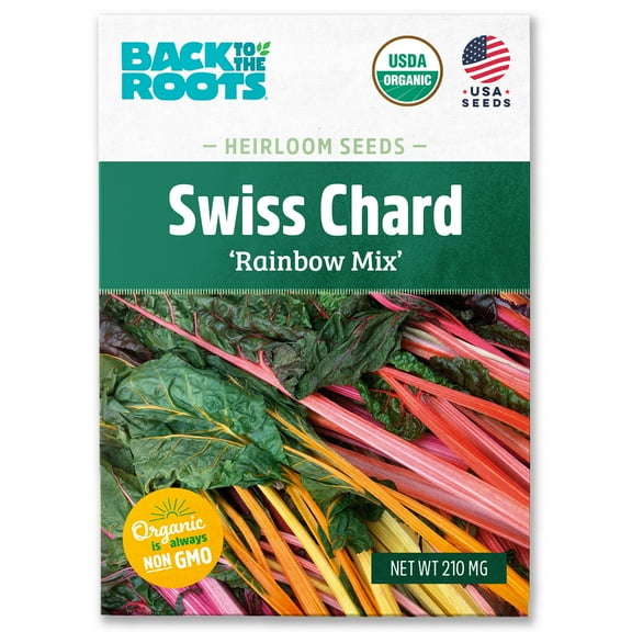 Back to the Roots Organic Swiss Chard 'Rainbow Mix', 1 Seed packet