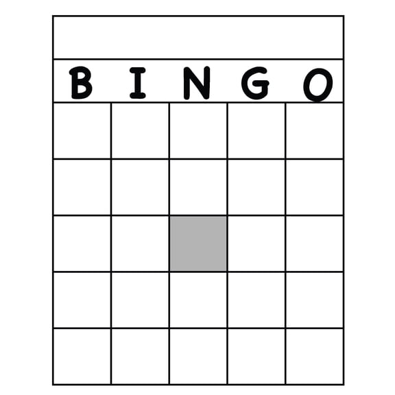 SHAPES ETC. Blank Bingo Cards -7.5" x 9.5"
