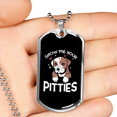 thumbnail image 2 of Pitties Necklace Stainless Steel or 18k Gold Dog Tag 24" Chain, 2 of 8