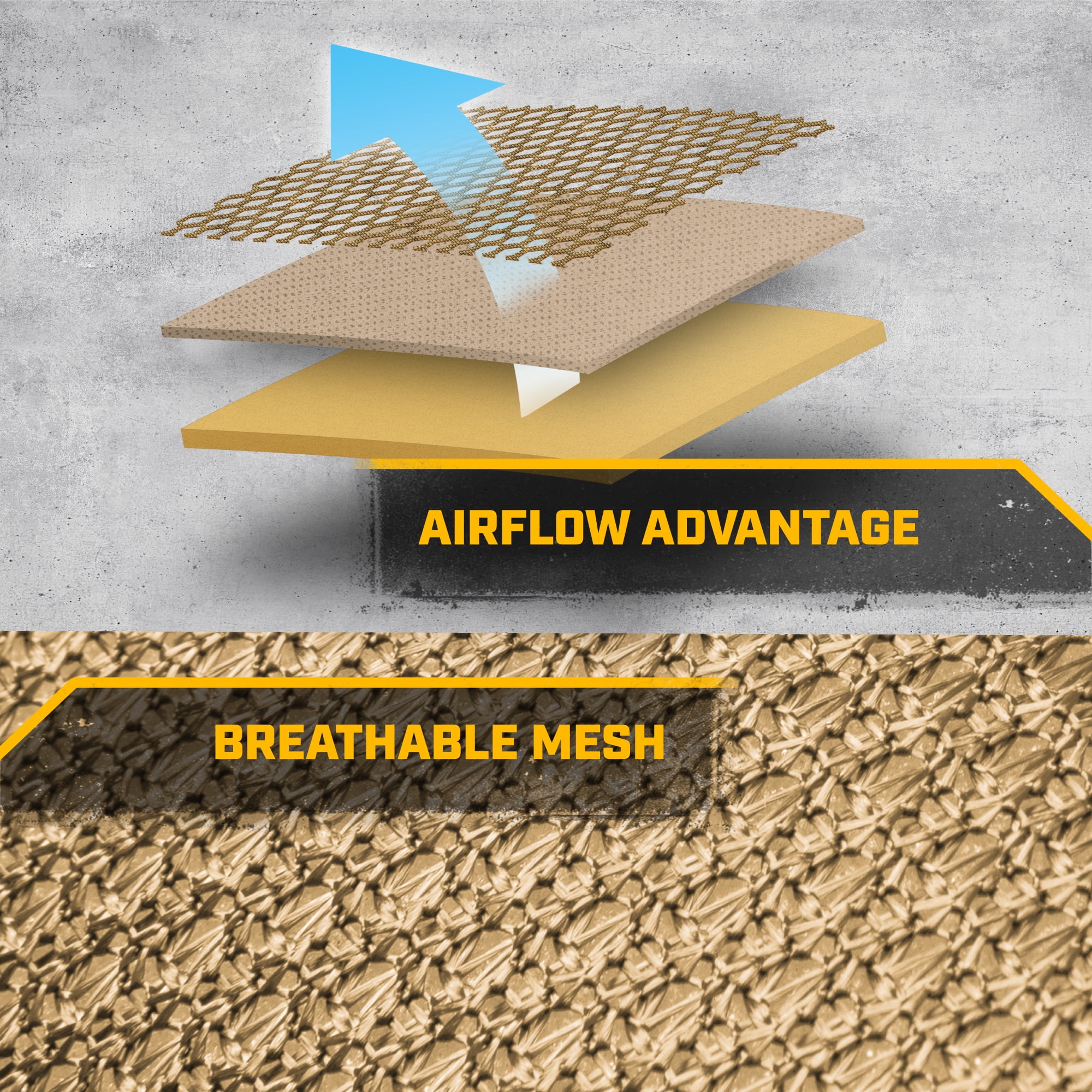 Caterpillar AeroMesh Beige Seat Covers for Trucks, Car, & SUV - (2) Front Truck Seat Cover Protector - Breathable Mesh Universal Fit Car Seat Covers - Automotive Seat Covers Top of Seat Protection