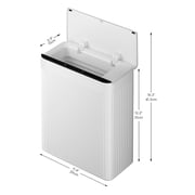 EKO Brio X Bathroom Trash Can, 2.6 Gallon Plastic Motion Sensor Wastebasket, White with Sample Trash Bags Included