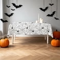 thumbnail image 4 of Halloween Tablecloth with Spiderweb Design - Waterproof Plastic - 107.87x53.94in - Black & White, 4 of 6