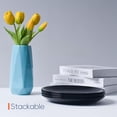 thumbnail image 5 of LaGlint 8.5 inch Salad Plate Set of 6, Lightweight Opal Glass Round Black Plates for Dessert Kitchen, Dishwasher and Microwave Safe, 5 of 11