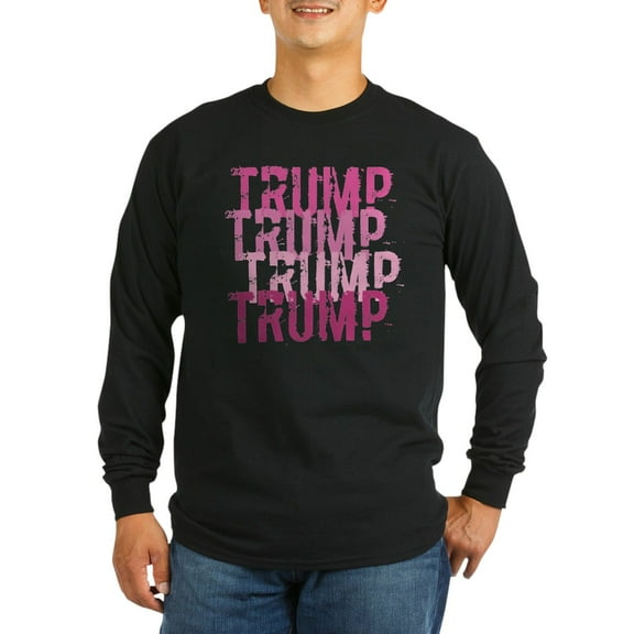 CafePress - Pink Trump Men's Long Sleeve T Shirt - Long Sleeve Dark T-Shirt
