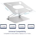thumbnail image 3 of Laptop Stand, Ergonomic Aluminium Alloy Computer Riser Adjustable Height Portable Holder for Desk with Heat-Vent, Compatible for MacBook Pro/Air, Dell XPS, HP, Samsung Laptops Up to 17" Silver, 3 of 7