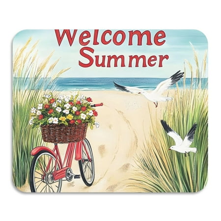 

ALAZA Dish Drying Mat for Kitchen Welcome Summer and Pigeon Counter Absorbent Draining Pad 19.7 x15.7