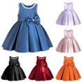 thumbnail image 6 of Dresses for Girls Bow Detail Sleeveless Crewneck Party Evening Dress Elegant Adorable Special Kids Overall Dress Size 100, 6 of 9