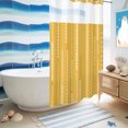 thumbnail image 6 of No Hook Shower Curtain, Bohemia Shower Curtains for Bathroom with See Through Top Window, Contemporary Simple Geometric Sttripes Yellow Waterproof & Washable Bath Curtain Small Stall 36"x78", 6 of 9