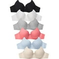 thumbnail image 1 of 247 Frenzy 24F-BR4207P2-32B Women Essentials Sofra Full Coverage Solid Cotton Blend Bras, Assorted Color - Size 32B - Pack of 6, 1 of 1