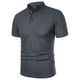 thumbnail image 3 of Camisas de Golf de los Hombres de Color Sólido 3 Botones Se Levantan Cuello, Manga Corta de Poliéster Transpirable para Oficina, Gimnasio Y Desgaste Callejero, 3 of 5