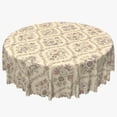 thumbnail image 7 of Nanqianyi Vintage Floral Round Tablecloth,70 Inch,Waterproof Table Cover for Dining Kitchen Party Decor, 7 of 7