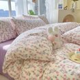 thumbnail image 1 of Ins Pink Butterfly Bedding Set Soft Flat Sheets Duvet Cover Pillowcase Polyester Bed Linen Single Queen Full Size Home Textile, 1 of 7