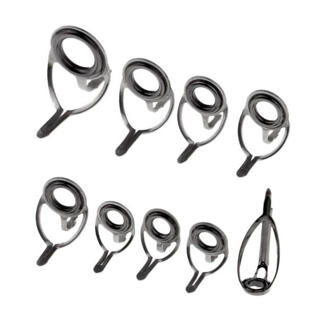 Guía de caña de pescar Cola 9 Piezas de Anillos de Punta de Reparación 6 # 8 # 10 # 12 # 16 # 20 #